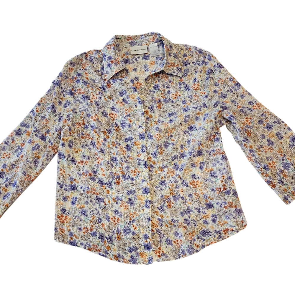 Alfred Dunner Floral Cotton Top Size 12